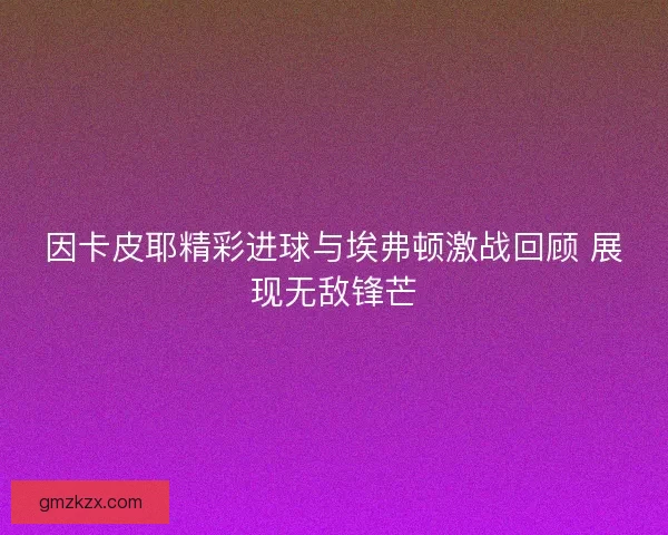 因卡皮耶精彩进球与埃弗顿激战回顾 展现无敌锋芒 因卡皮耶精彩进球与埃弗顿激战回顾 展现无敌锋芒